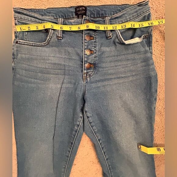 J Crew Women 's High Rise Button Fly Raw Hem Jeans Size 30 P GUE - Picture 5 of 9